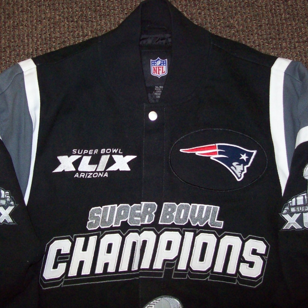 NEW ENGLAND PATRIOTS Super Bowl XLIX CHAMP JACKET New & Vintage
